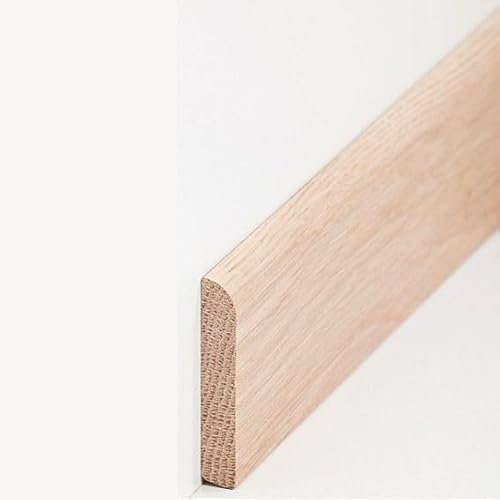 PROVISTON Plinthe en bois massif - 10 x 58 x 2400 mm - En chêne massif - À coller, visser et clouer - 2,4 m - 1 pièce
