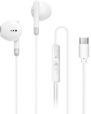 MAS CARNEY Auriculares USB c TH8, Cuffie con Filo Tipo-c con Mic, cuffie usbc compatibles con iPhone 15 16 17 iPad, Samsung Galaxy S25 S24 S23 A55 A53, Pixel, Xiaomi, Honor, OPPO Vivo