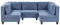 Beliani 5-Sitzer Wohnlandschaft Stoffbezug blau U-förmig modular modern Unstad