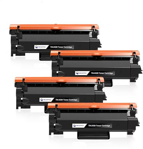 MEGOFFICE TN2420 Toner Kompatibel für Brother TN-2420 TN-2410 für MFC-L2710DW MFC-L2710DN MFC L2710DW MFC L2710DN HL-L2350DW HL-L2375DW DCP-L2530DW (4 Schwarz)