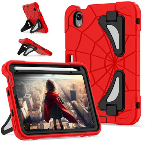 Unichthy Funda infantil para iPad mini (A17 Pro, modelo 2024, 7ª generación) / mini 6 (modelo 2021, 6ª generación) de 8.3 pulgadas, funda con función atril para niños y niñas, a prueba de golpes,