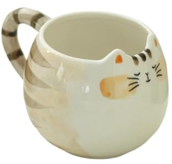 QAZWZG Tazas Pareja Taza de cerámica Bonita, Taza con Forma de Gato, Tazas de Leche, café y Agua de 380ml/13oz, 2 uds. para Navidad, Aniversario