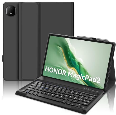 JADEMALL Custodia Tastiera per Honor Magic Pad 2 12.3, Italiana QWERTY Tastiera Bluetooth Magnetica Staccabile per Honor Magic Pad 2 12.3 2024, Nero