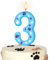 Blaue Hundepfotenkerze zum 3rd Geburtstag, Geburtstagskerzen mit Hundepfoten-Zahlen, Hundepfotenabdruck, Kuchenaufsatz für Jungen Mädchen, 3rd Geburtstag Dekoration, Haustier-Partyzubehör