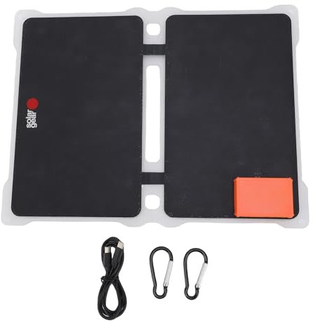 Panneau Solaire, 20W Monocristallin Silicon ETFE Chargeur de Panneau Solaire à Charge Rapide, IP68 Panneau Solaire Pliable à Double Face côté pour le Camping Rv.