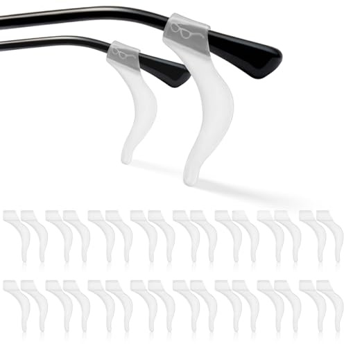 Quelcc 16 Paires Retenues de Lunettes en Silicone, Anti Glisse Lunettes, Lunettes Porte-Lunettes Anti-Dérapant, Crochets d'oreille pour Lunettes, Crochets Souples Antidérapants Universels