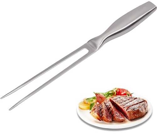 YAOYYG Fourchette À Viande Inoxydable 27 Cm, Idéale Barbecue Et Cuisine | Manche Ergonomique Antidérapant Et Confortable - Dents Acérées Pour Viandes Rôties Et Grillades - Robustec