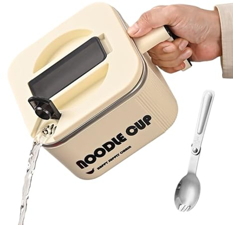 Yidueace Hervidor de pasta para microondas, 1500 ml, a prueba de fugas, cuenco de pasta instantánea y cocina para microondas, para cocinar sopa, para adultos, adolescentes, cocina, dormitorio
