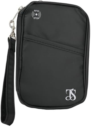 AYHYHLJZJ Pochette Passeport Voyage Famille avec Blocage RFID, Porte Passeport Voyage pour Hommes et Femmes, Portefeuille Passeport RFID Étanche, Pochette Papier Voyage et Porte-Document Noir