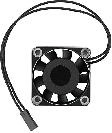 SURPASSHOBBY Kühlventilator, 16000 U/min, 40 x 40 x 10 mm, Aluminium-Lüfter für 1/10 1/8 RC-Car (Schwarz und Silber)