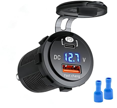 USB Car Charger Socket 12V, USB C 48W Total Output Car Charger Socket