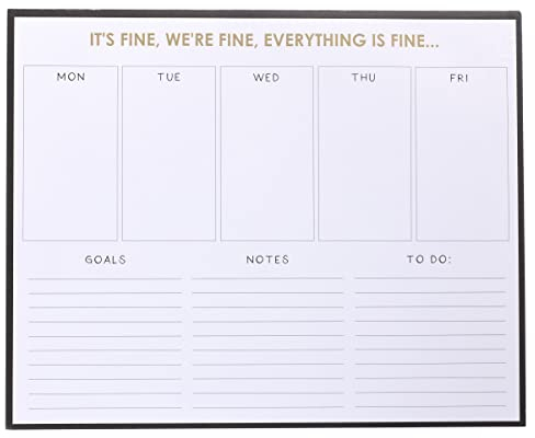 Graphique Weekly To Do Schreibtischunterlage – It's Fine Design – 24,8 x 20,3 cm, 80 Blatt, Themenseiten – Planer für Studenten, Geschäftstermine, tolles Geschenk