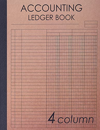 Accounting Ledger Book 4 Column: 120 pages , 8.5 x 11 inches ( large size ) , Brown craft paper style cover : Simple / General Accounting Ledger Book for Bookkeeping