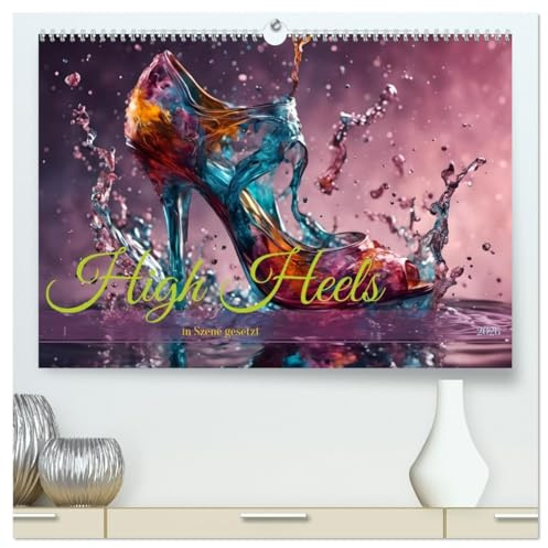 High Heels in Szene gesetzt (hochwertiger Premium Wandkalender 2026 DIN A2 quer), Kunstdruck in Hochglanz: Eleganz, Glamour und außergewöhnliche Szenen - Monat für Monat (CALVENDO Kunst)