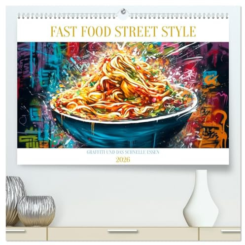 FAST FOOD STREET STYLE (hochwertiger Premium Wandkalender 2026 DIN A2 quer), Kunstdruck in Hochglanz: Graffiti Art vom schnellen Essen (CALVENDO Lifestyle)