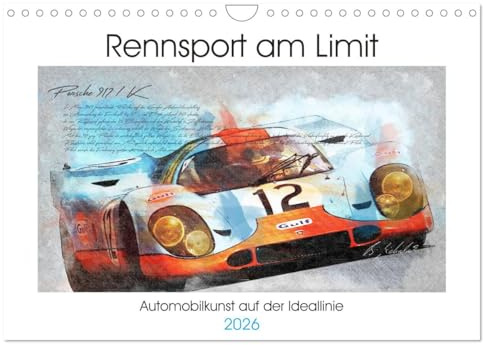 Rennsport am Limit (Wandkalender 2026 DIN A4 quer), CALVENDO Monatskalender: Historische Sport- und Tourenwagen auf der Ideallinie (CALVENDO Sport)