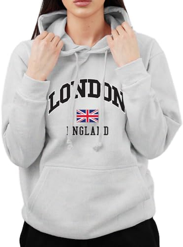 Graphic Impact London Flag Culture Souvenir Hoodie, grau, M