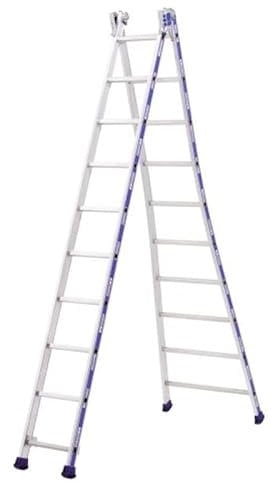 Tubesca - Echelle transformable 2 plans 9+9 échelons Haut. d'accès maxi 5,50m - PLATINIUM