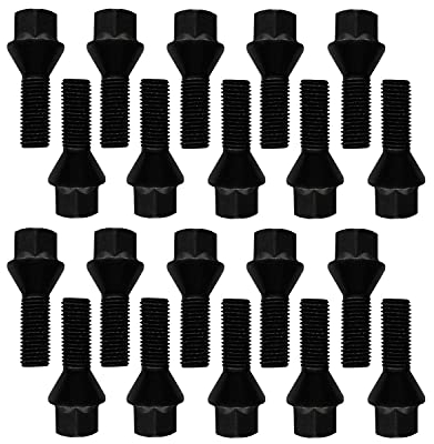 20 bulloni per ruote, neri, M14 x 1,25 30 mm, per BMW X5 X6, serie 1, 2, 3, 4, 5, 7, X3