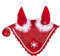 QHP Ohrenhaube Fliegenhaube Weihnachten rot (Pony)