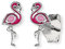 Herzengel runde Mädchen Kinder Ohrstecker Ohrringe aus Sterling Silber mit Flamingo Symbol aus Emaille in Rosa - Steckverschluss - nickelfrei