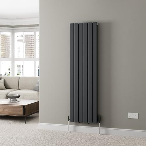 DuraTherm® 1600 x 456mm Anthracite Grey Vertical Designer Radiator Double Column Flat Panel Modern Central Heating Panels Bathroom Radiators