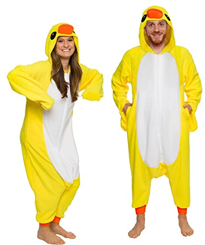 Funziez! Costume d’Halloween pour adultes, animal et créature marine, costume de cosplay une pièce en peluche pour adultes (hommes et femmes), canard, X-Large
