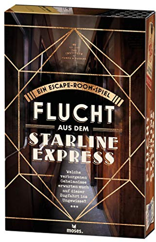 Moses 90365 Flucht aus dem Starline Express | Das Escape-Room-Spiel | Wieder verwendbar | Level: Einsteiger, ab 12 Jahren, White