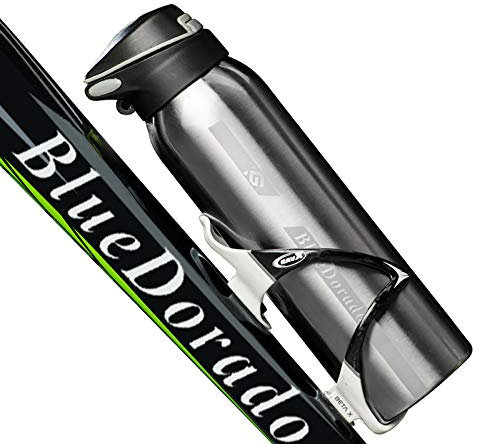 BlueDorado Bicycle Water Bottle, Vacuum Stainless Steel Cycling Water Bottle, Modern Double Walled Simple Thermo Mug, Insulated Bike Water Bottle with Straw Lid & Flex Cap, BPA-Free,18 Oz