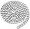 PandaHall 6.6 Feet Aluminum Curb Chains Silver 16.5x13x3.5mm Curb Cuban Chains for Necklace Jewelry Making