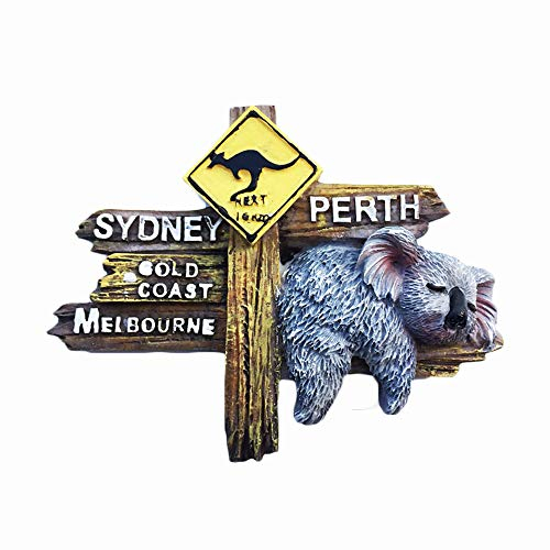 Australien 3D-Straßenschild Koala Kühlschrankmagnet Harz Reise Souvenirs handgefertigt Home & Küche Dekoration Australien Kühlschrankmagnet Sammlung Geschenk