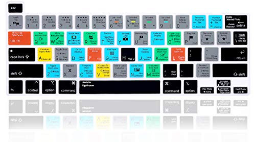 MMDW Englische Lightroom Tastenkombinationen aus Silikon für 2019 MacBook Pro 16 Zoll A2141 und 2020 MacBook Pro 13,3 Zoll A2338 M1 A2251 A2289 mit Touch Bar & Touch ID (US-Version)