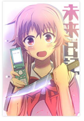 Anime Gasai Yuno The Future Diary 5 Leinwand-Poster, Wandkunst, Dekordruck, Gemälde für Wohnzimmer, Schlafzimmer, Dekoration, 40 x 60 cm, ohne Rahmen