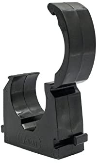 Talon - 22mm Single Hinged Pipe Clip x100 - Black - 360° Fixing for Pipework - UV Stabilized - Up to 85°C - Safe for Use On Plumbing, Gas and Air Conditioning Pipe
