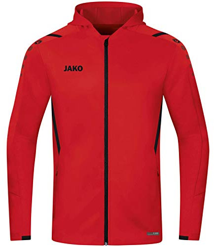 JAKO Herren Kapuzenjacke Challenge, Rot/Schwarz, 4XL