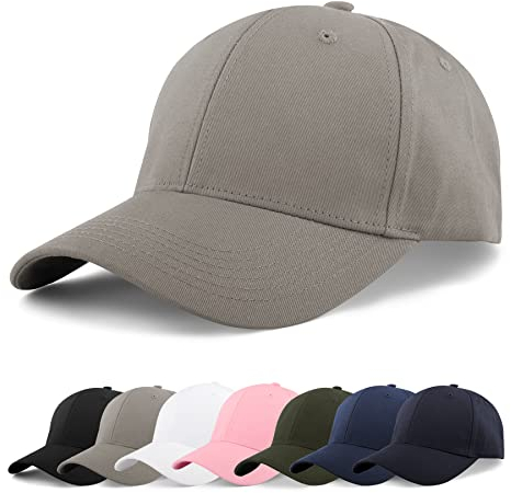 Momoshe Kappe Herren Sommer Baseball Cap Damen Sommer Basecap Verstellbare Kappen Baumwolle Outdoor Frauen Running Freizeit Grau L XL