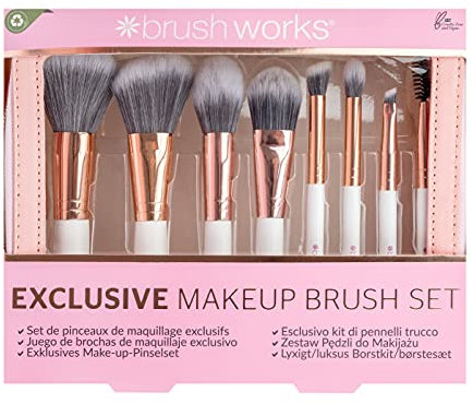 Brushworks Exklusives Make-up-Pinselset, Rosa, Einheitsgröße