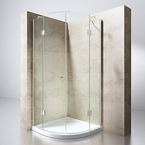 Durovin Bathrooms Quadrant Shower Enclosure, Double Hinged Door, 8mm Safety Glass (900 x 900mm)