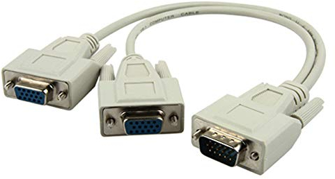 Bolwins J14S VGA Splitter Kabel Adapter 1x2 – S-VGA Splitter Y-Kabel für Beamer, Monitor und PC