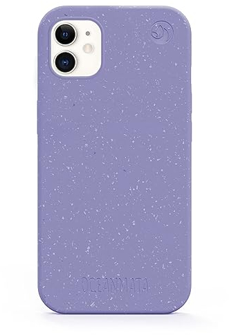 Oceanmata - iPhone 12 Mini Hülle Design - Cover - Biologische Apple iPhone Hülle Ozean Plastik (Flieder)