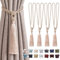 Pretty Jolly Langen Quasten Vorhang-Raffhalter Handmade geflochtene Seil Knoten drapierte Raffhalter Elegante dekorative Vorhanghalter für Zuhause und Büro, Dunkelbeige, 4 Stück