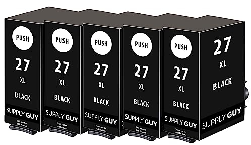 Supply Guy Druckerpatronen kompatibel mit Epson 27 XL Schwarz passend für WF3600 WF3620 WF3640 WF7110 WF7210 WF7600 WF7610 WF7615 WF7620 WF7700 WF7710 WF7715 WF7720 (5 Patronen)