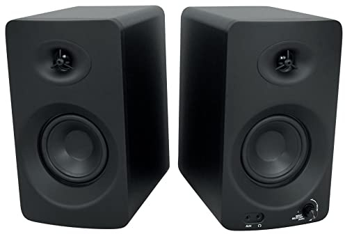 Rockville ASM4 Powered Studio Monitor Speaker Pair, 4, 2-Way, 200W, Black, Bluetooth, Optical Input, Perfect for Studio Monitoring, Computer Speakers