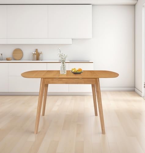 Hallowood Furniture Mesa de comedor extensible Aston Butterfly para 6 personas, mesa de cocina en acabado de roble claro, unidad de comedor de madera, salón, cafetería y restaurante