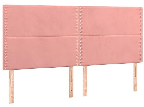 vidaXL Testiera a LED Rosa 160x5x118/128 cm in Velluto