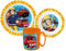 Fireman Sam Cartoon Character Dinner Tableware Set 3pcs Plate, Bowl & Mug, BPA Free re-usable Plastic Microwave Safe (Fireman Sam)