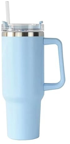RZXBB Doppelwandiger Edelstahl Thermobecher mit Strohhalm,40oz 1200ml Becher Tumbler mit Griff und Deckel,Vakuum Isolierbecher Becher,Autobecher Reisebecher,Thermosflasche Deckel Dient als Becher