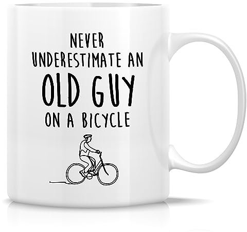 Retreez Funny Bicycle Mug Gift Cyclist Biker Bike Cycling 11 Oz Ceramic Coffee Mug - Motivational Inspirational birthday gift for coworker dad papa father granddad grandfather friend father's day gift