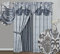 GOHD Samba Star. Jacquard Window Curtain Panel Drape with Attached Fancy Valance and Taffeta Backing. 2pcs Set. Each pc 54 Wide x 90 Drop with 18 Valance. (Grey)