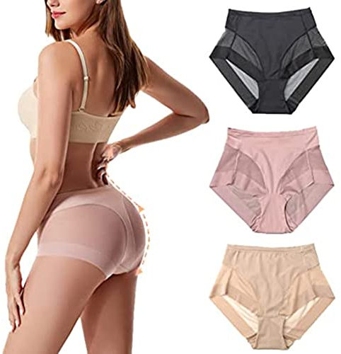 Slip Modellanti Senza Cuciture in Seta di Ghiaccio a Vita Alta, comode Mutandine di Seta di Ghiaccio, Mutandine Contenitive per Il Sollevamento dell'anca da Donna (L,A+3 Pieces)